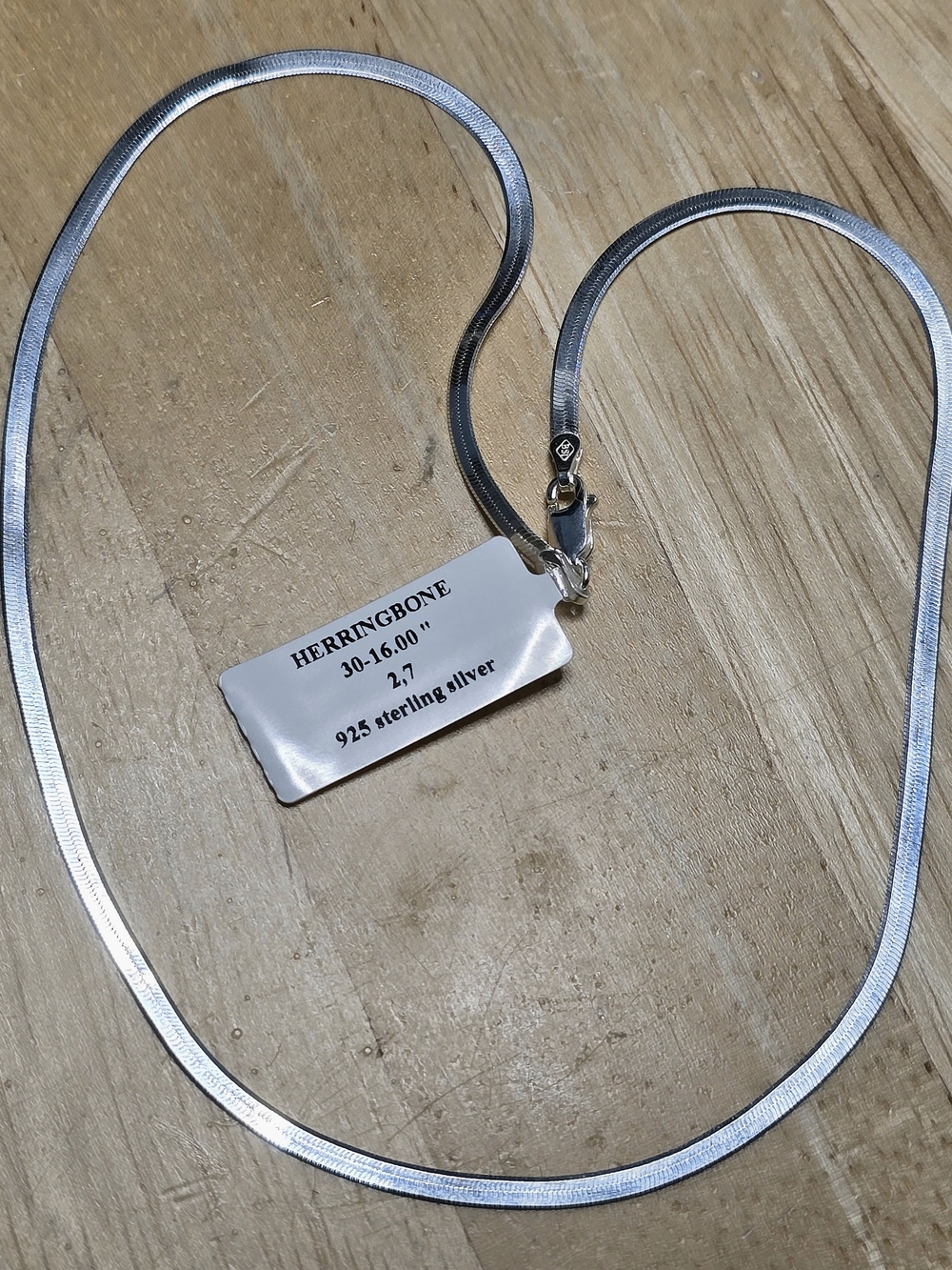 16" Herringbone 925 Sterling Silver Chain Necklace 2.7mm